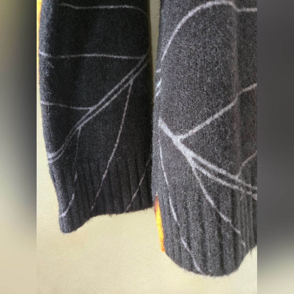 Carreli | Knit Sweater with Mustard Leaf Print, Size XS - Picture 6 of 10